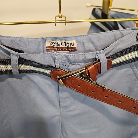 Prinston Chinos Boys Blue Pants w Belt US 10 - Picture 2 of 3